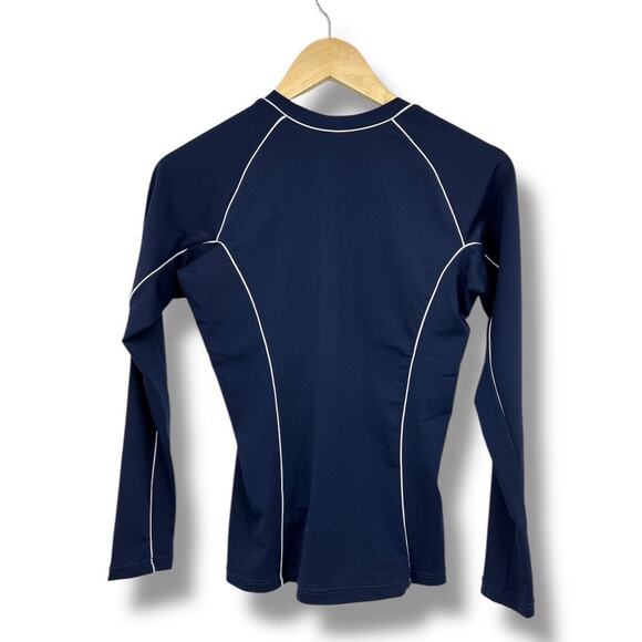 Azura Pool Surf Ryder Rash Vest Navy Blue White Trim Long Sleeve Rash Guard 6 - Picture 4 of 10
